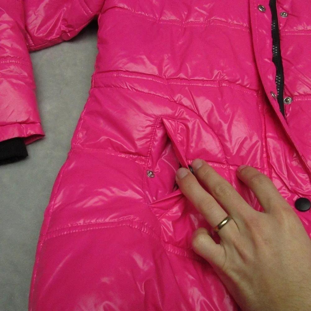 Jordan Flight Jacket Girls Large 12-13 Yrs Pink‎ Insulated Hooded Quilted Puffer